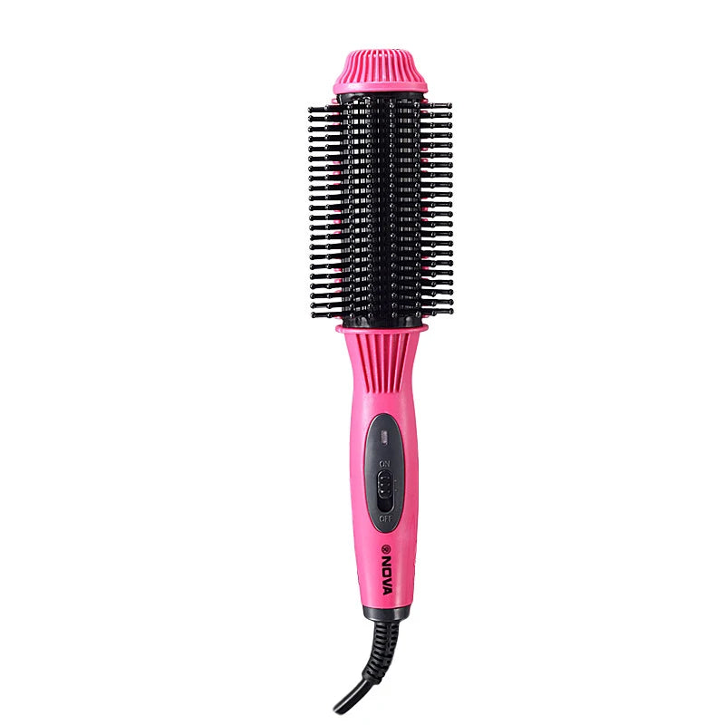 Elektrische Glättbürste 2-in-1 | Haarglätter & Lockenbürste | Keramik Styling Tool