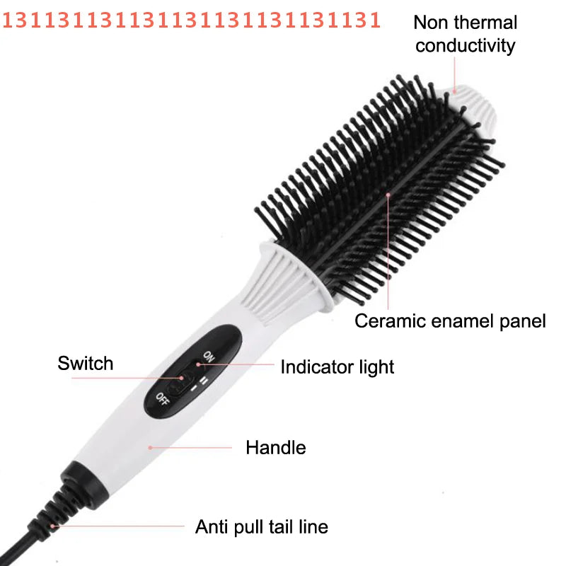 Elektrische Glättbürste 2-in-1 | Haarglätter & Lockenbürste | Keramik Styling Tool