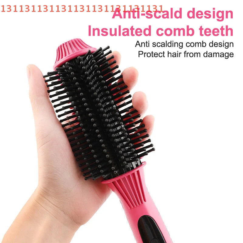 Elektrische Glättbürste 2-in-1 | Haarglätter & Lockenbürste | Keramik Styling Tool