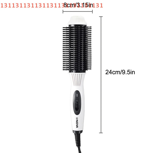 Elektrische Glättbürste 2-in-1 | Haarglätter & Lockenbürste | Keramik Styling Tool