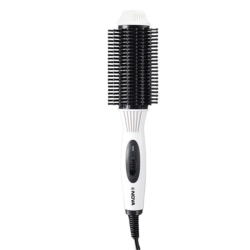 Elektrische Glättbürste 2-in-1 | Haarglätter & Lockenbürste | Keramik Styling Tool